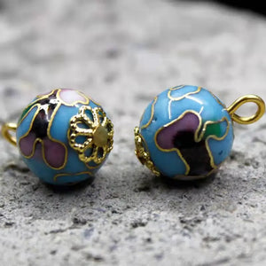 2pcs Cloisonne DIY Enamel 12mm Bead Charms Clothing Botton Women Accessories