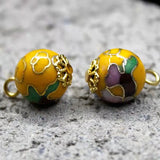2pcs Cloisonne DIY Enamel 12mm Bead Charms Clothing Botton Women Accessories