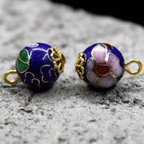 2pcs Cloisonne DIY Enamel 12mm Bead Charms Clothing Botton Women Accessories