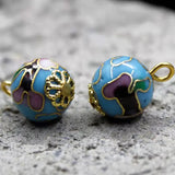2pcs Cloisonne DIY Enamel 12mm Bead Charms Clothing Botton Women Accessories