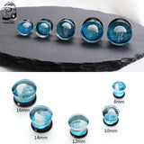 Ocean Jellyfish Glass Ear Plugs Tunnel Expander Earring Piercing