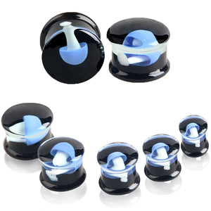 Ocean Jellyfish Glass Ear Plugs Tunnel Expander Earring Piercing