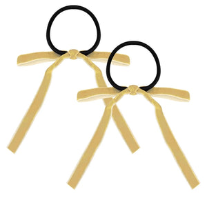 2pcs Colorful Hair Scrunchies Ribbon Bowknot Elastic Hair Ropes Soft Hair Ties