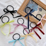 2pcs Colorful Hair Scrunchies Ribbon Bowknot Elastic Hair Ropes Soft Hair Ties