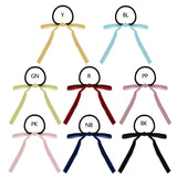 2pcs Colorful Hair Scrunchies Ribbon Bowknot Elastic Hair Ropes Soft Hair Ties