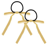2pcs Colorful Hair Scrunchies Ribbon Bowknot Elastic Hair Ropes Soft Hair Ties