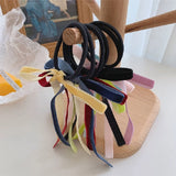 2pcs Colorful Hair Scrunchies Ribbon Bowknot Elastic Hair Ropes Soft Hair Ties