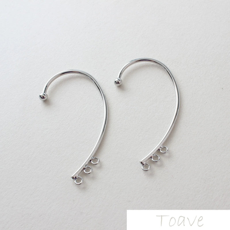 2pcs Copper Plated 18K Real Ear Hook DIY Ear Stud Material Accessories