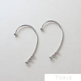 2pcs Copper Plated 18K Real Ear Hook DIY Ear Stud Material Accessories