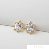 2pcs 18K Copper Plated Crystal Pendant DIY Accessories