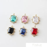 2pcs 18K Copper Plated Crystal Pendant DIY Accessories