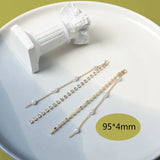2pcs 14K Real Pearl Rhinestone Tassel Earring Chains DIY Accessories