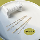 2pcs 14K Real Pearl Rhinestone Tassel Earring Chains DIY Accessories