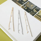 2pcs 14K Real Pearl Rhinestone Tassel Earring Chains DIY Accessories