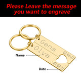 2pcs Couple Keychain Rings Name Key Chain Love