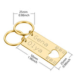 2pcs Couple Keychain Rings Name Key Chain Love