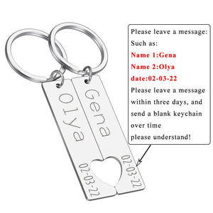 2pcs Couple Keychain Rings Name Key Chain Love