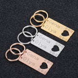 2pcs Couple Keychain Rings Name Key Chain Love