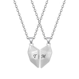 2pcs Couple Necklace Magnet Suction Wishing Stone Attraction Pendants MenWomen