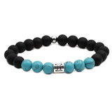 Couple Stone 12 Constellations Bracelets Set 8mm Beaded Bracelet Elastic Cord