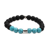 Couple Stone 12 Constellations Bracelets Set 8mm Beaded Bracelet Elastic Cord
