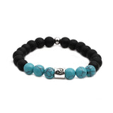 Couple Stone 12 Constellations Bracelets Set 8mm Beaded Bracelet Elastic Cord