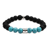 Couple Stone 12 Constellations Bracelets Set 8mm Beaded Bracelet Elastic Cord