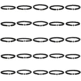 2pcs Couple Stone 26 Alphabet Bracelets Matte Bangels 6mm Elastic Cord