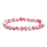 2pcs Couples Stone Bracelets 6mm Elastic Cord Quartz Bracelet Gift