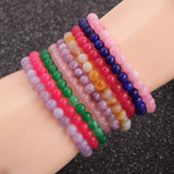 2pcs Couples Stone Bracelets 6mm Elastic Cord Quartz Bracelet Gift