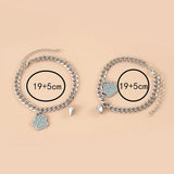 2pcs Couple Heart Bracelets for Men Glow in the Dark Paw Charm Cuban Chains