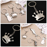 2pcs Crown Key Chains Alloy Key Rings Key Pendants Gift