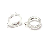2pcs Crown Earring Charms, Round Charms For Jewelry Making