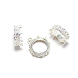 2pcs Crown Earring Charms, Round Charms For Jewelry Making