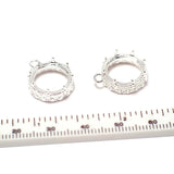 2pcs Crown Earring Charms, Round Charms For Jewelry Making