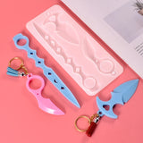 2pcs Crystal Epoxy Resin Mold Keychain Silicone Mould DIY Crafts Decorations