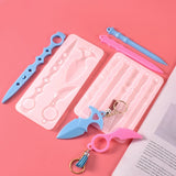 2pcs Crystal Epoxy Resin Mold Keychain Silicone Mould DIY Crafts Decorations