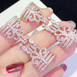 2pcs Golden Plated Micro Clasp 19.5x45mm Cubic Zircon