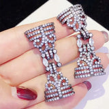 2pcs Golden Plated Micro Clasp 19.5x45mm Cubic Zircon