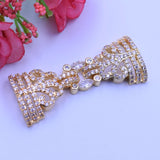 2pcs Golden Plated Micro Clasp 19.5x45mm Cubic Zircon