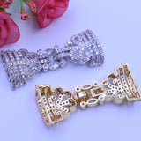 2pcs Golden Plated Micro Clasp 19.5x45mm Cubic Zircon