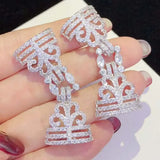 2pcs Golden Plated Micro Clasp 19.5x45mm Cubic Zircon