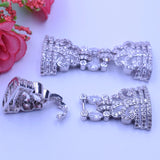 2pcs Golden Plated Micro Clasp 19.5x45mm Cubic Zircon