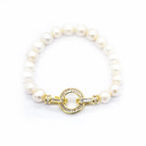 2pcs CZ Micro Pave Circle Clasp 16x30mm Gold Plated