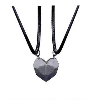Initials Magnetic Matching Couple Necklaces Lover Heart Pendant Necklace