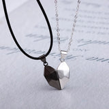 Initials Magnetic Matching Couple Necklaces Lover Heart Pendant Necklace