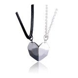 Initials Magnetic Matching Couple Necklaces Lover Heart Pendant Necklace