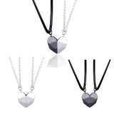 Initials Magnetic Matching Couple Necklaces Lover Heart Pendant Necklace