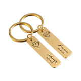 Personalized Couple Initials & Date Keychain Set, Valentines Gift for Partner