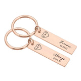 Personalized Couple Initials & Date Keychain Set, Valentines Gift for Partner